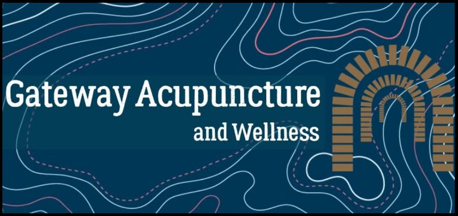 The first business card for Gateway Acupuncture and Wellness, before the gate mark found its form